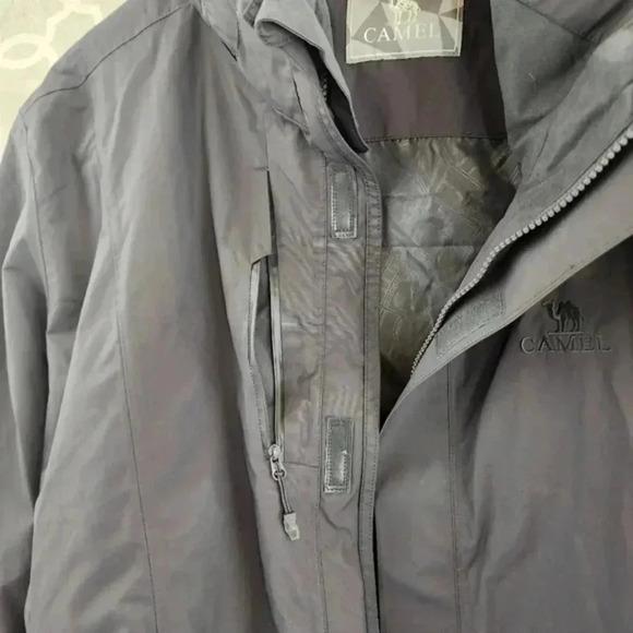 Camel Men's XXL Windbreaker Full Zip Hoodie Gray Jacket - Picture 4 of 11